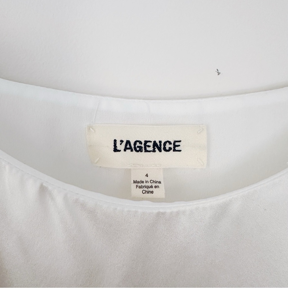 L’Agence Silvana Lace Inset Silk Gown White - Picture 11 of 13